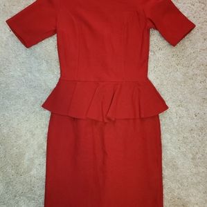 Red mini dress hand made in Poland